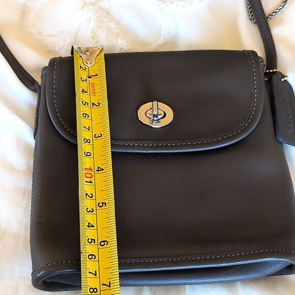 Rare -Vintage COACH Tango Flap Turn-Lock Dk Gray 🩶 Mini Crossbody Bag - Picture 14 of 16